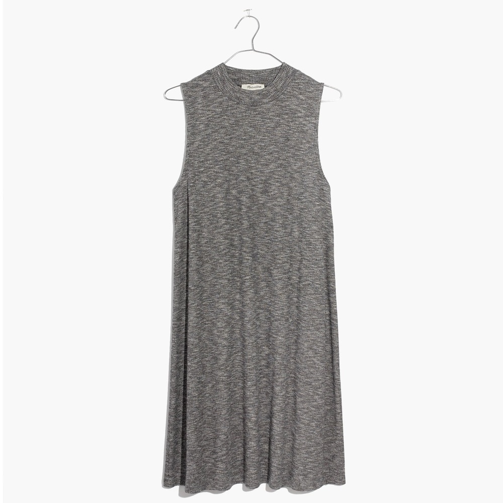 Madewell Marled Mockneck Swingy Tank Dress Gray XXS - Picture 4 of 11